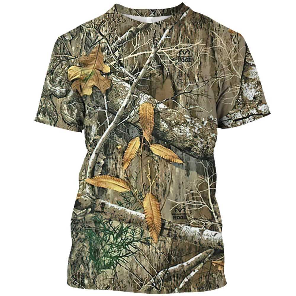 Jungle camouflage print summer mens O-neck T-shirt casual short sleeved oversized T-shirt fashion T-shirt top trend mens clothing W250425