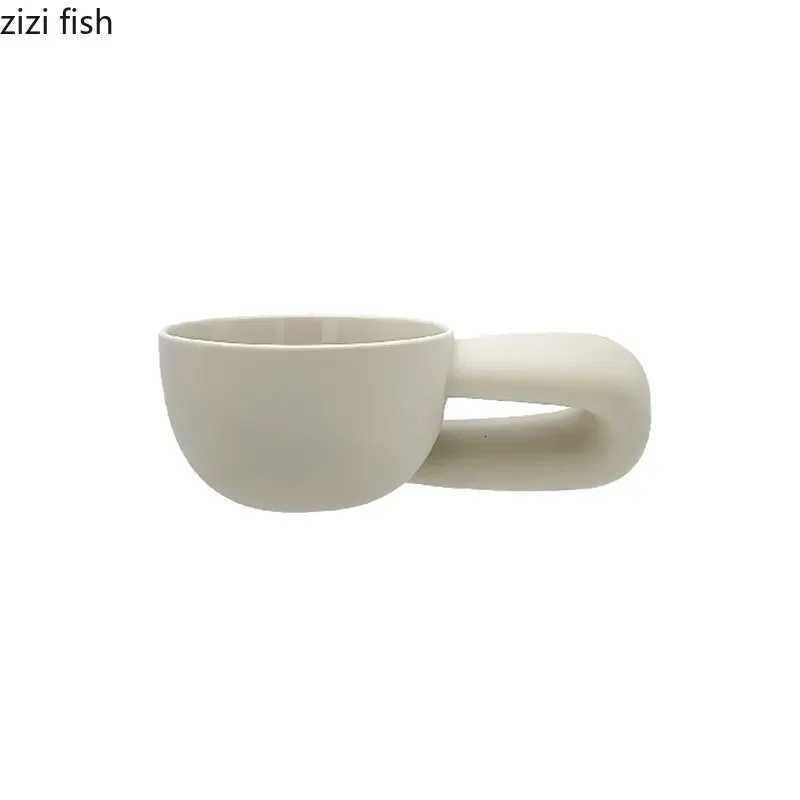 Beige Ceramic Mug with Handle Coffee Cup Office Afternoon Tea Mug Milk Mugs Juice Cups Water Cup Breakfast Cups Drinkware Y251125