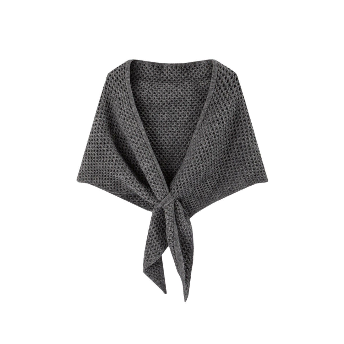 K510 Autumn and winter wool blended knitted hollow large triangle scarf shawl for women solid color all-match neck protection outer wear warm waistcoa
