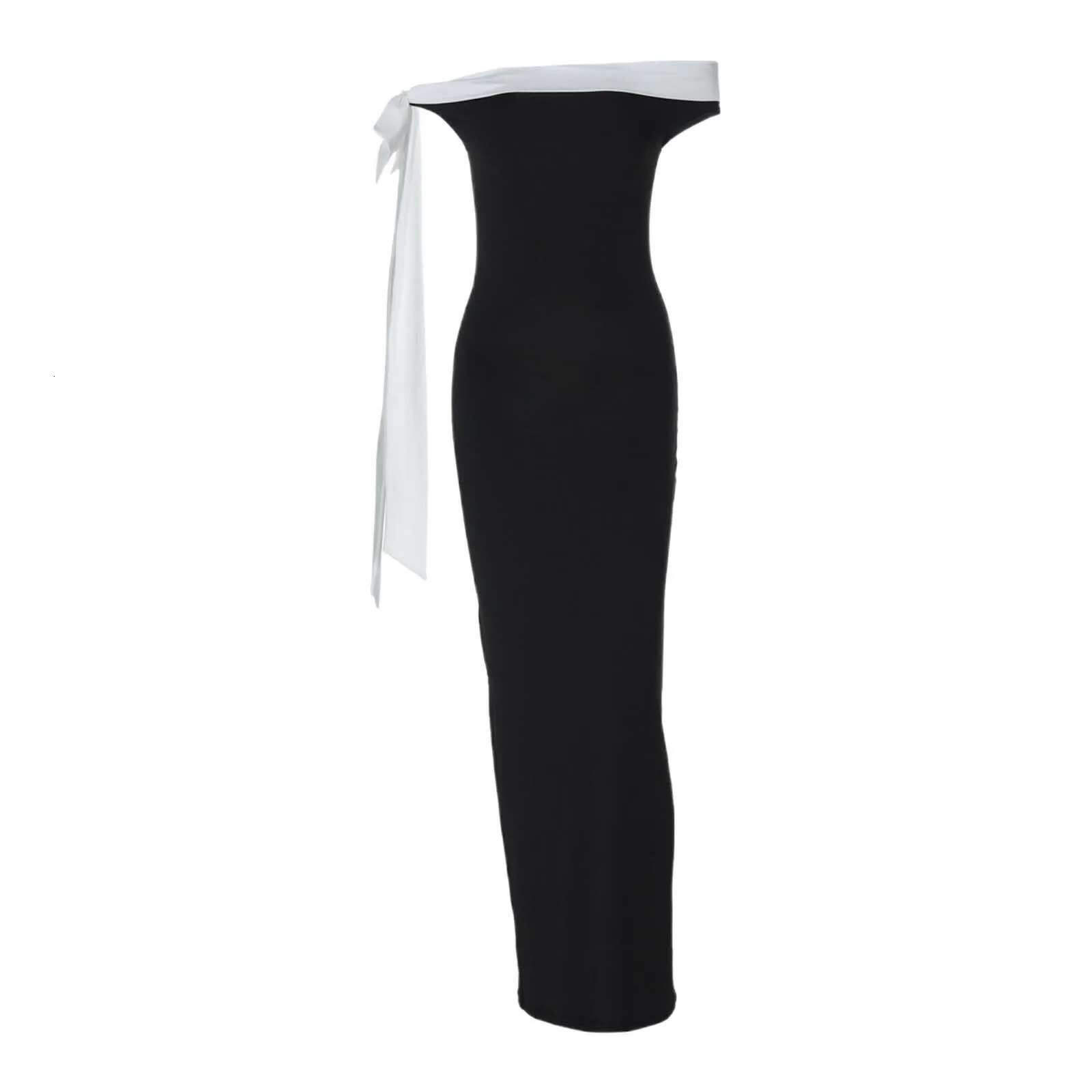 Dongdumaoyi Evening Women S Bow Bandage Dress Summer Sexy Off Shoulder Patchwork Celebrity Birthday Party Outfits Vestidos