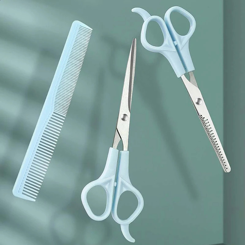 3PCS/Set Hair Cutting with Specialized Bangs Hair Scissors For Thinning Teeth Flat Cutting Tools Stainless Steel Hair Scissors 250424