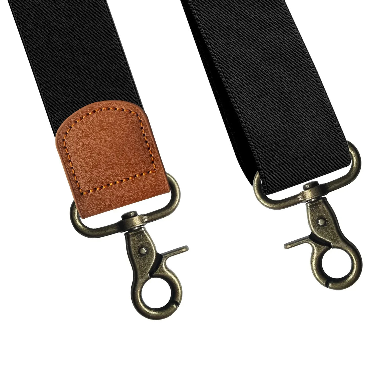 Vintage Suspenders for Men 3.5cm Wide X-Black 4 Bronze Hook Clips Heavy Duty Big Tall Adjustable Elastic Trouser Braces Straps 250425