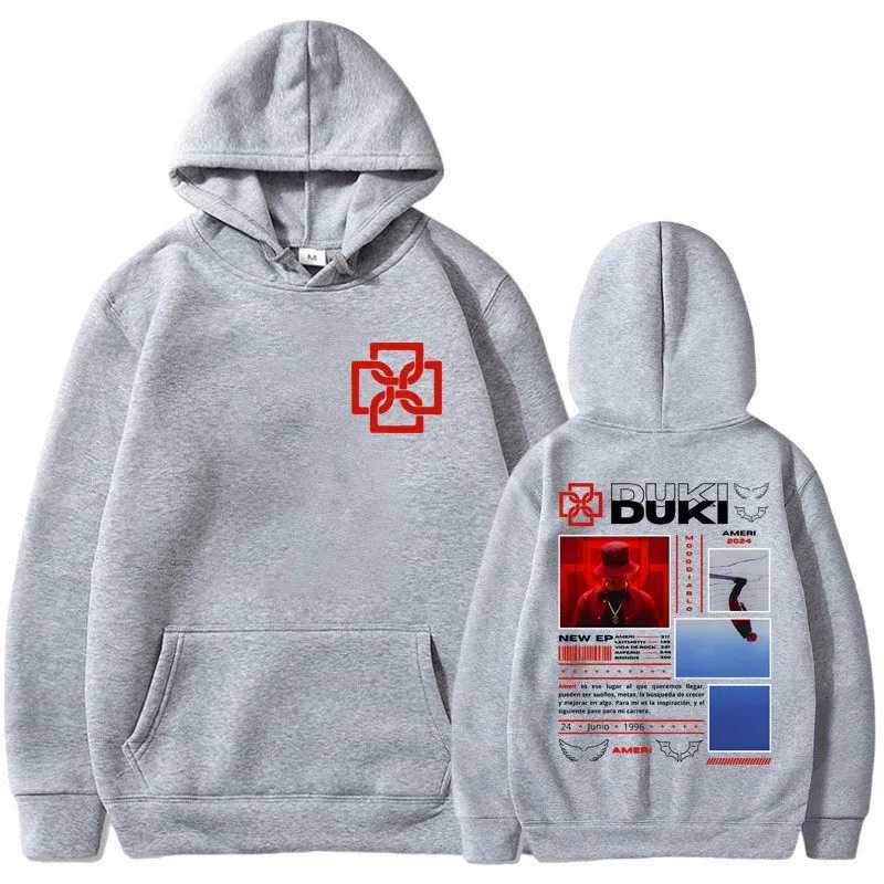Duki Tour 2024 Album Hoodies Mens Fashion Hip Hop Rap Sweatshirts Retro Street Clothing Oversized Zipper Unisex Y2k Hoodies w250425