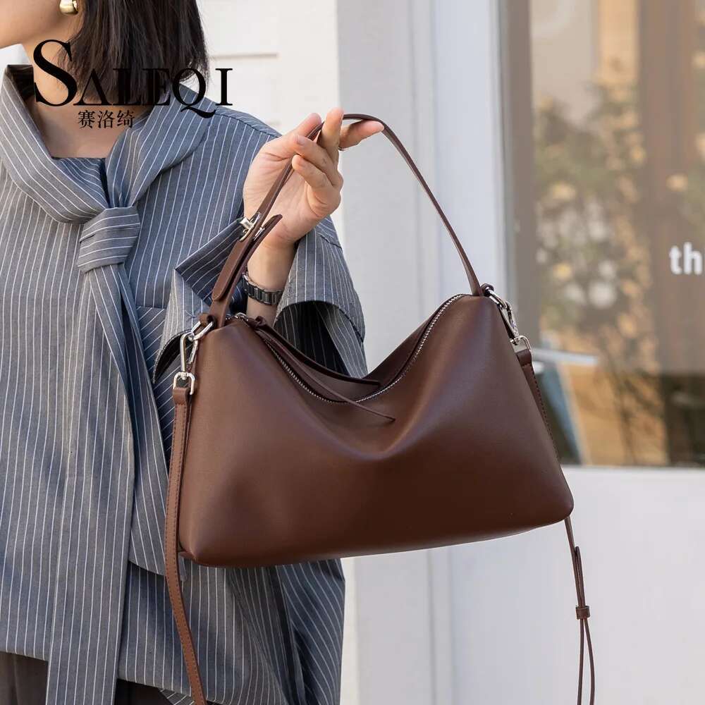 Genuine Leather Fashon Brand Designer Women Shoulder Crossbody Coffe Bags Ladies High Quality Balck Handbag Brown 2025