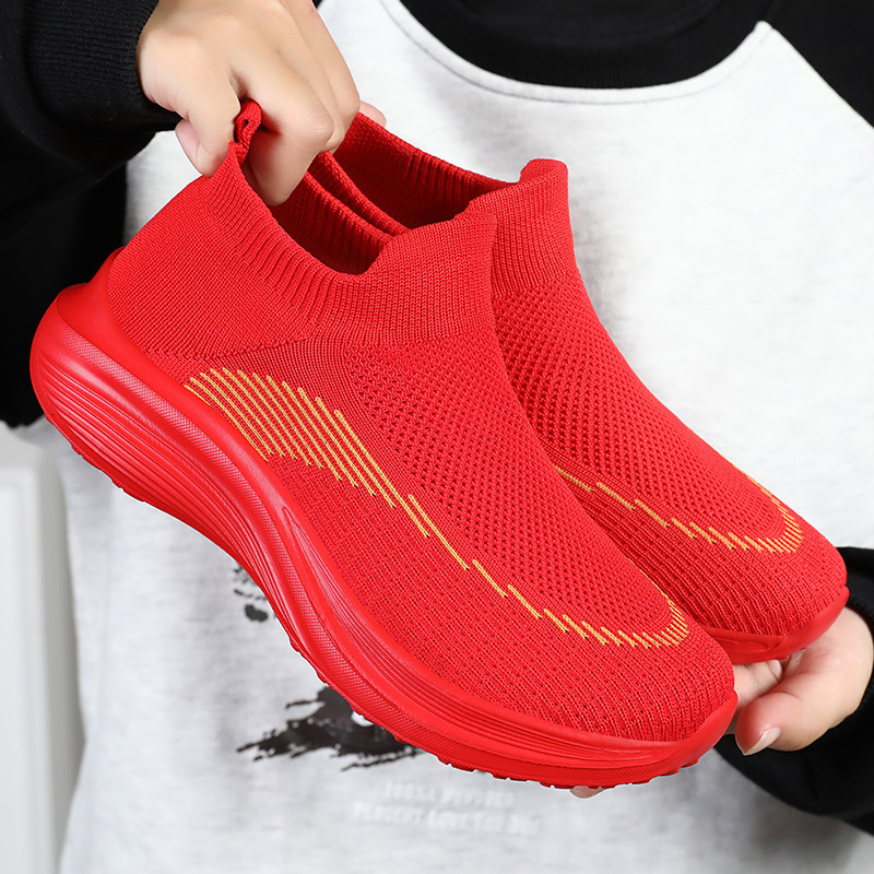 Spring And Summer Women S New Style Flyknit Lightweight Soft Soled Sports Breathable One Step Socks Running Shoes Ddmysaturn Ddmysaturn