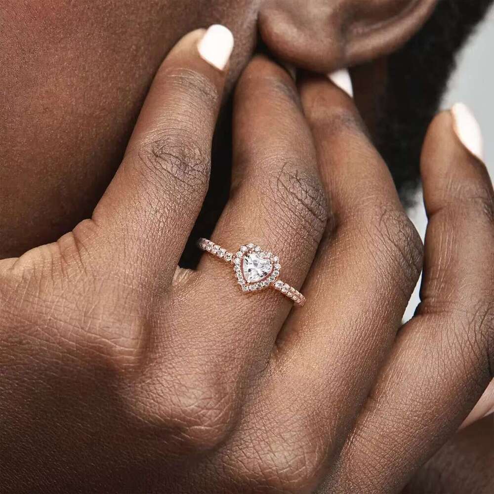 DHCollections Red Heart Female Ring with Colored Zircon the Best Choice Wedding Engagement and Birthday Jewelry for Women