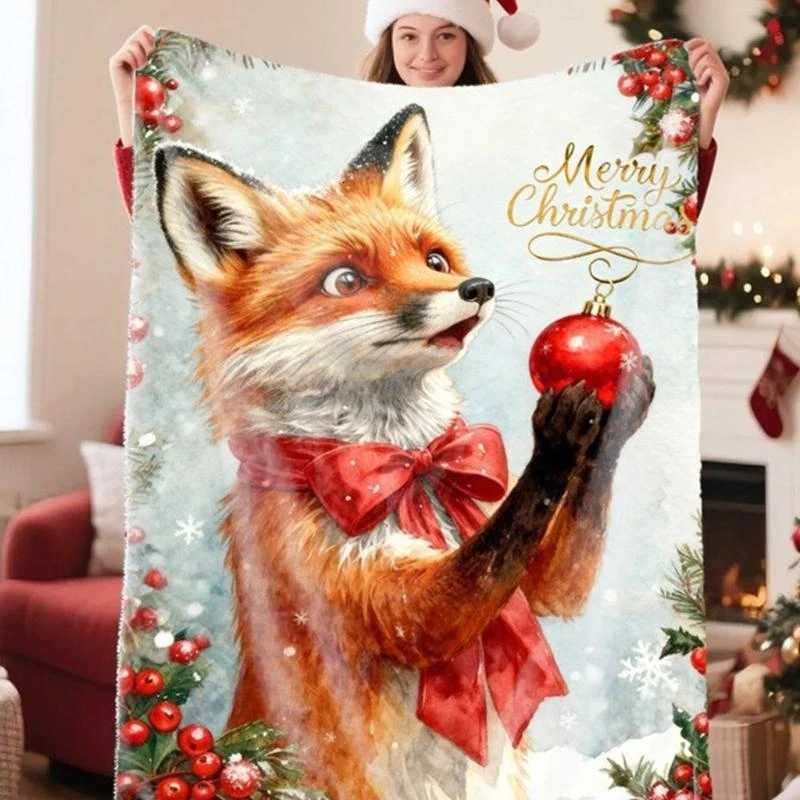 1pcLovely Christmas Animal Blanket Fuzzy Cartoon Blanket for Kids Teens Great New Year Gifts C7ACM251125