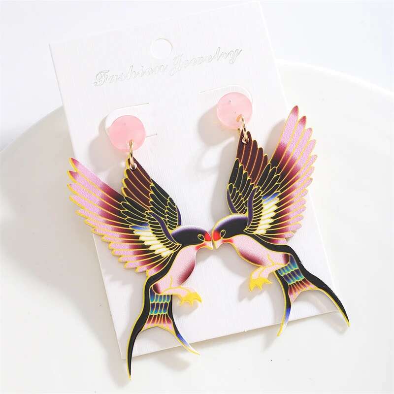 Trendy Acrylic Bird Dangle Earrings For Women Long Swallow Designer Drop Earring Party Girls Gift Fashion Cute Ear Jewelry