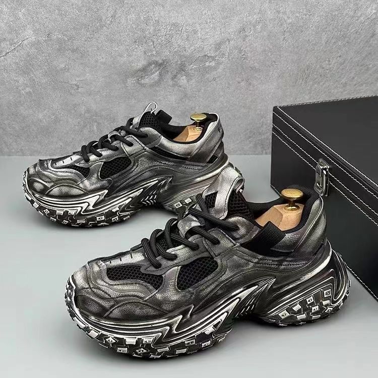 New men's shoes trend tire soles dirty shoes thick soles dad shoes casual all wear trend sports shoes 2025