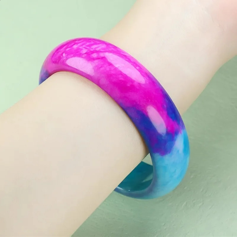 Natural Half Blue Half Purple Sky Blue Striped Bracelet Mothers Day Gift 250424