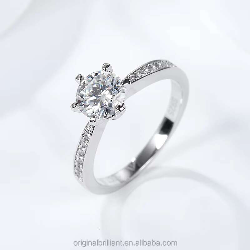 Starsgem Wholesale D Color VVS Moissanite Diamond Ring S925 Sterling Silver Moissanite Engagement Ring