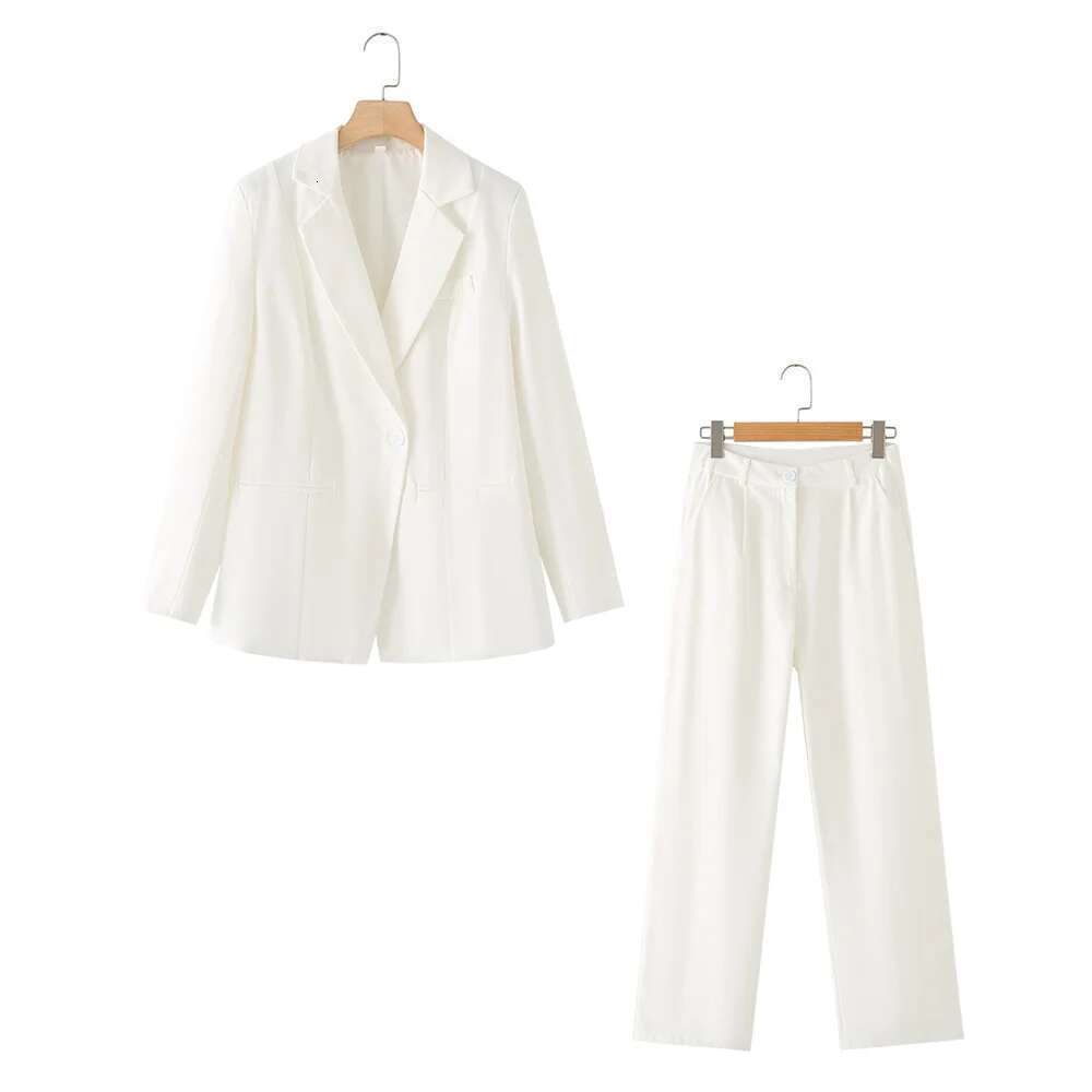 2024Zar * Spring/Summer New Women's Fashion Casual European American Style One Button Suit Coat And Pants Set