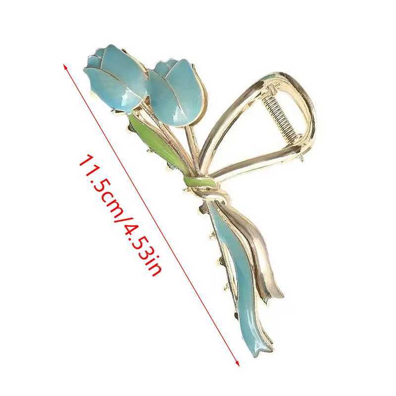 Yujin fragrant flower hair clip back grab clip womens fashionable ponytail fixed hair clip simple oversized shark hair clip accessoriesT250425