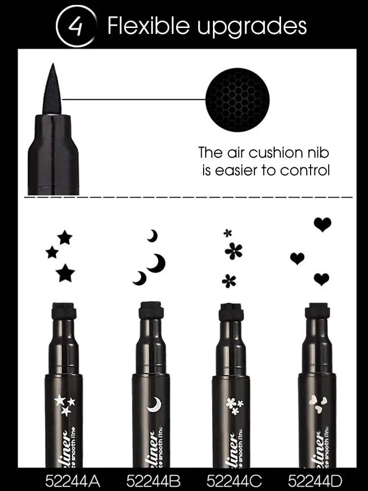 Eyeliner seal double head waterproof eye makeup star pen decal eyeliner liquid tattoo 250418