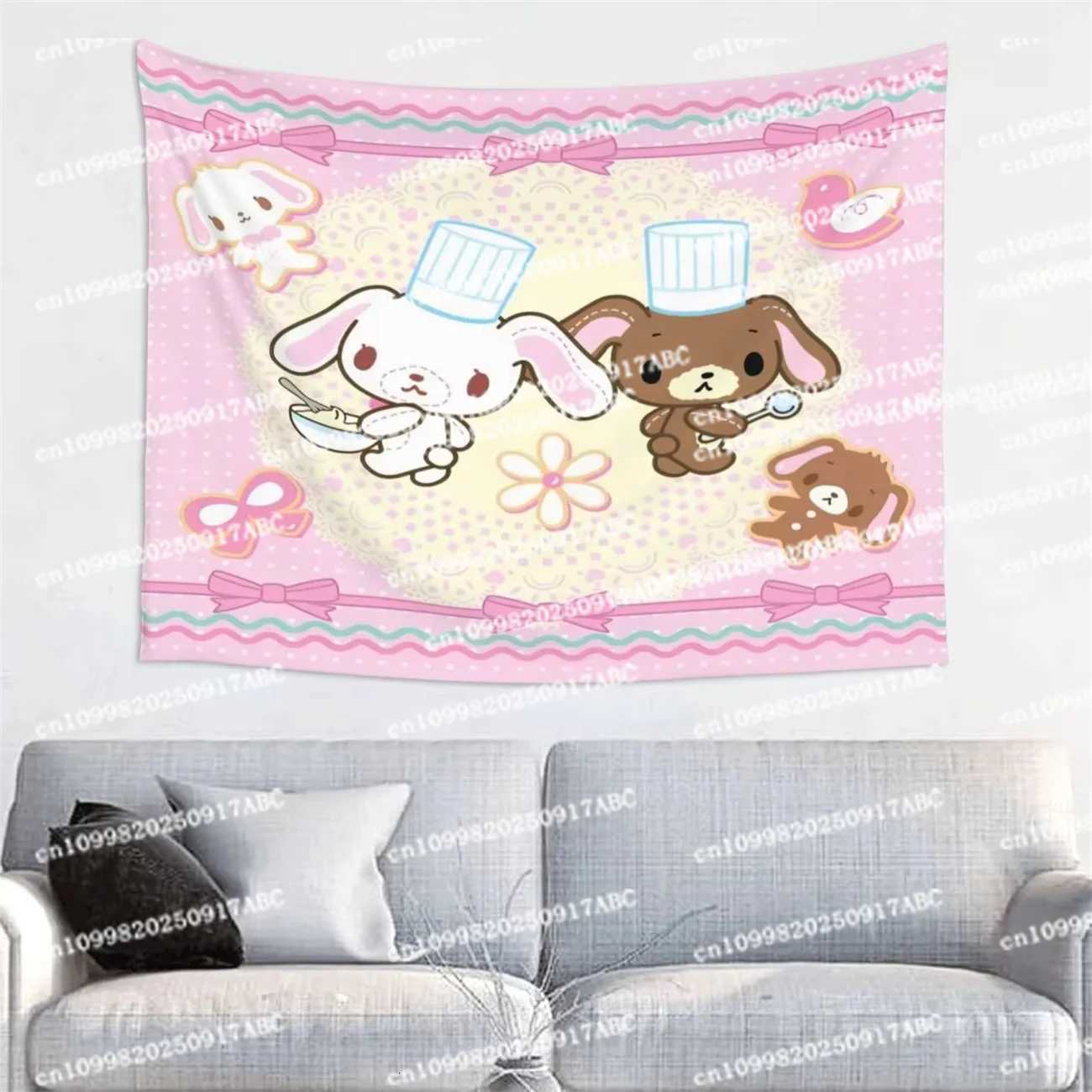 Sugarbunnies Anime Print Large Tapestry Wall Hanging Hippie Wall Tapestry Decor Living Room Bedroom Home Decor Home TapestryM251125