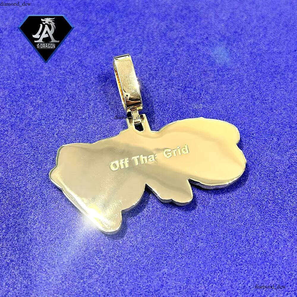 Hip Hop Jewelry Pass Tester Cold Ice Out Letter Big D Color VVS Silicon Stone Pendant Thick Chain Men