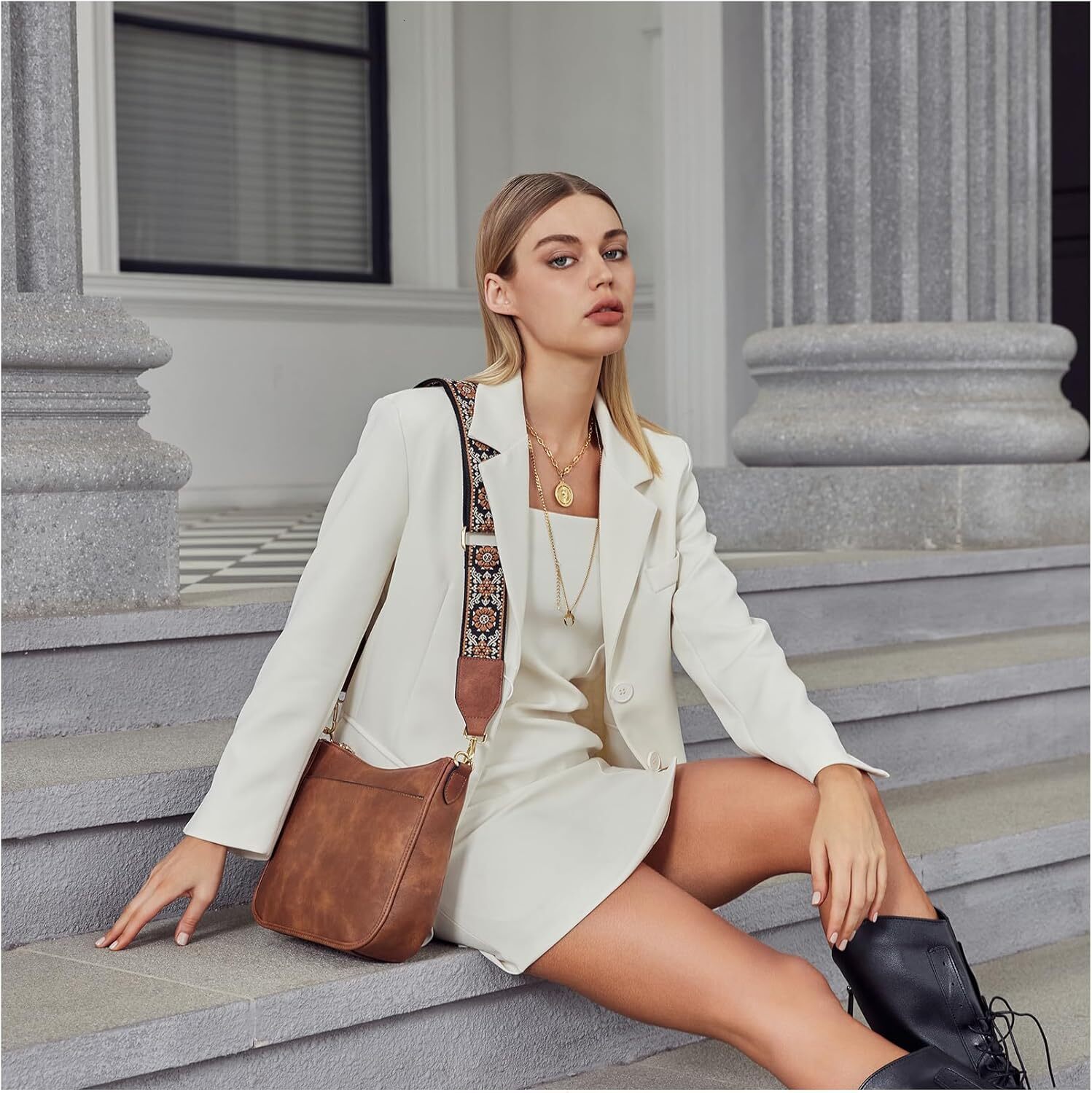 Crossbody Bags For Women Trendy Vegan Leather Hobo Purses Handbags With Wide Shoulder Strap