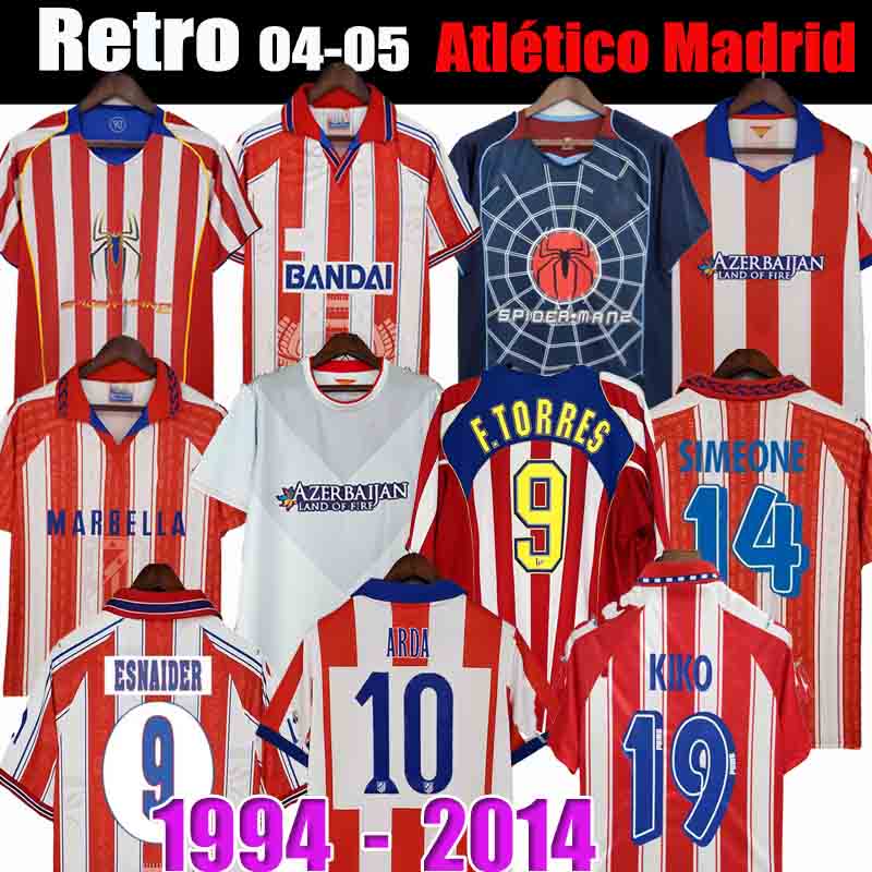 04 05 F.TORRES SIMEONE Retro Soccer Jerseys DAVID VILLA 2012 14 Atleticos de Madrides JUNINHO PANTIC 2004 05 CARRASCO Football Shirts 1994 96 98 99 Long sleeve66666