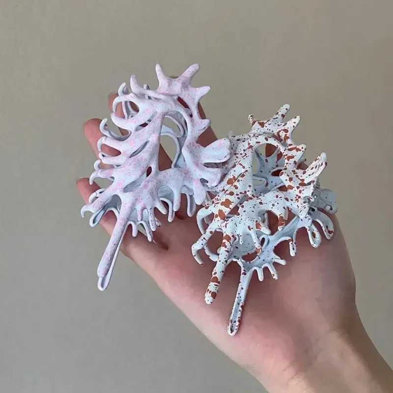 Ocean Metal Conch Womens Hairpin Color Shell Crab Hairpin Shell Catcher Fairy Summer Ocean Y2K HairpinT250425