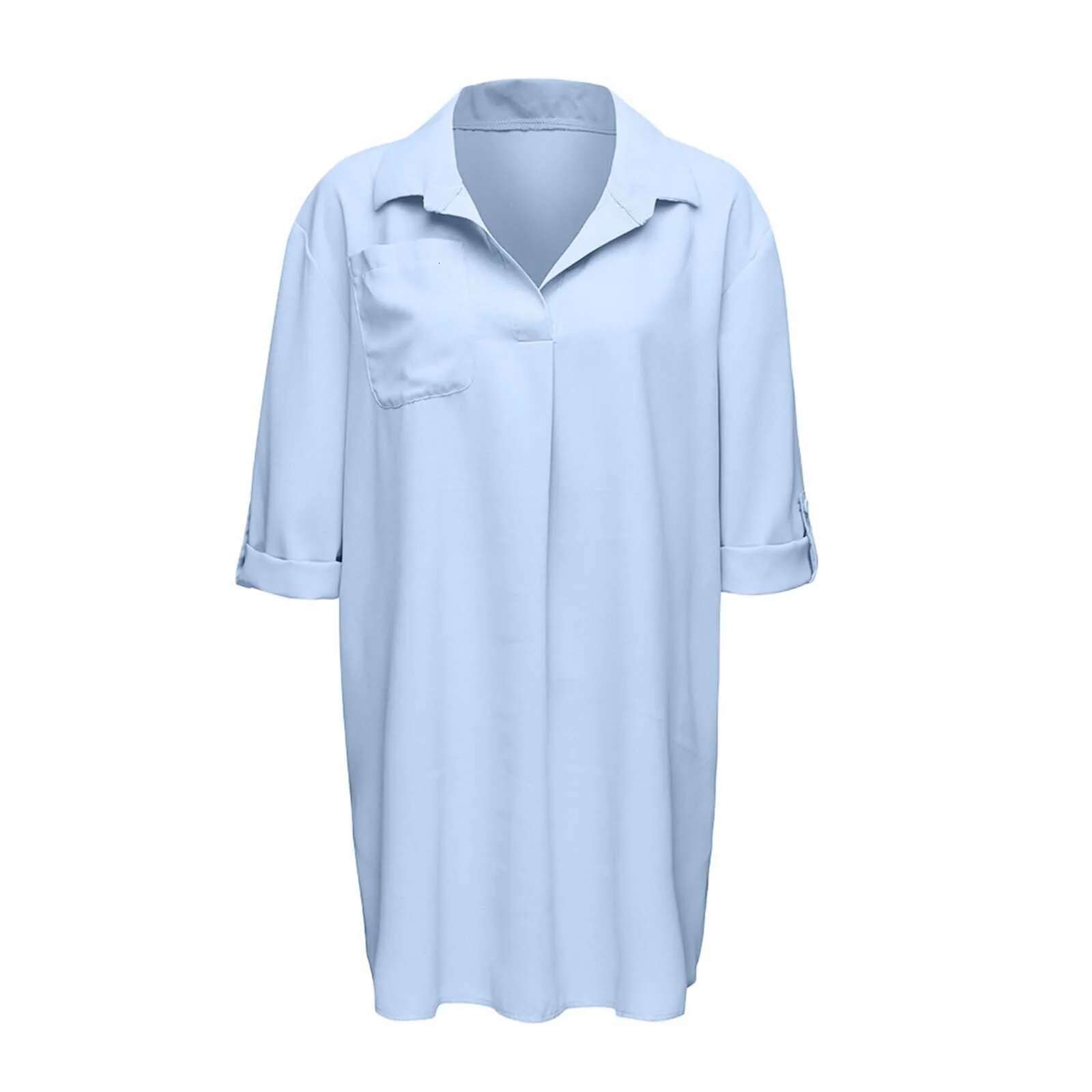 Dongdumaoyi Beach Casual Purple Shirt Dress For Women Elegant Ladies Plus Size Blouse And Irregular Buttons Shirts Top Summer