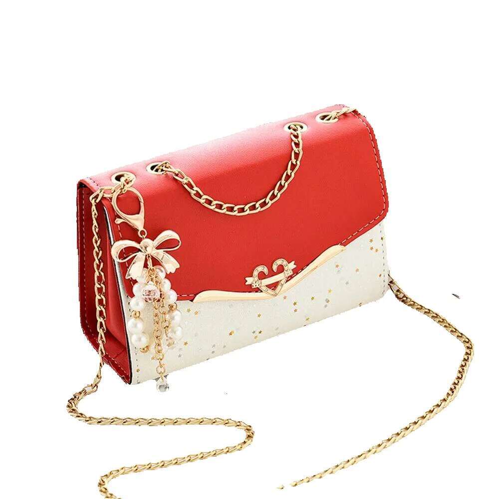 Fashion Messenger Bag Women Trendy Sequin Single Shoulder Bags Mobile Phone Pouch Ladies PU Leather Handbag With Tassel Pendant