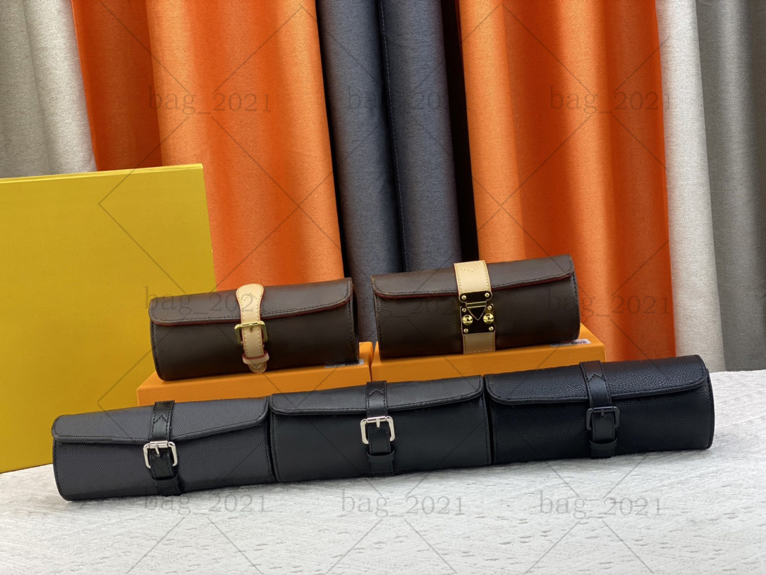 3 Watch Case Travel Designer Watch Case With Box Women Luxurys Travel Accessories Bag Cosmetic Bag Toiletry Bag Brown Black Flower Grid Bag 47530