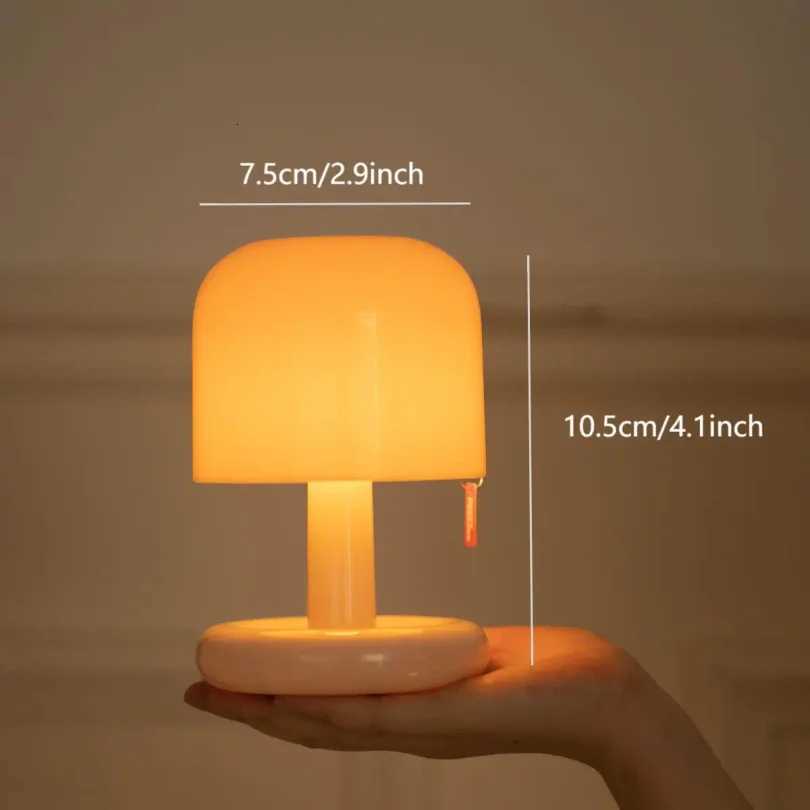 Mini Sunset Night Lamp Desktop Creative USB Rechargeable Ins Mushroom Style Led Night Light for Coffee Bar Home Decor BedroomM251125