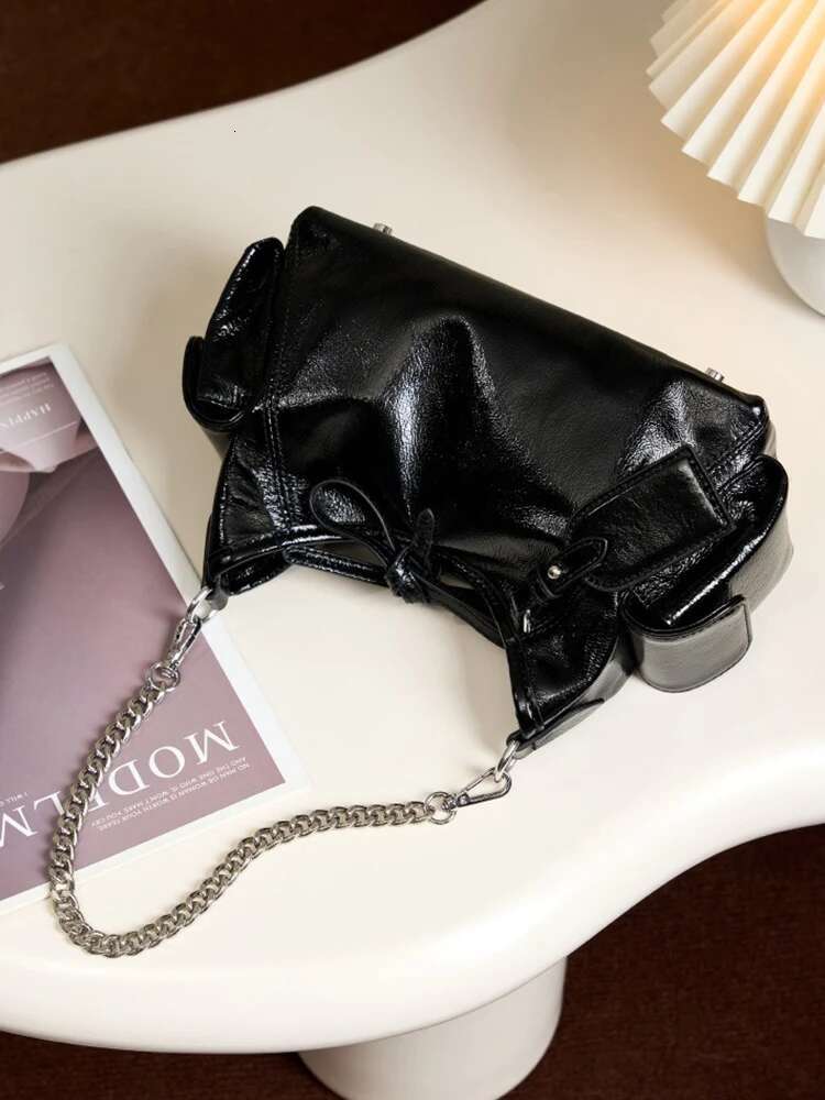 Zency 2024 Stylish Soft Leather Top-Handle Chain Handbag For Women Bag Black Beige Crossbody Sac Underarm Bags