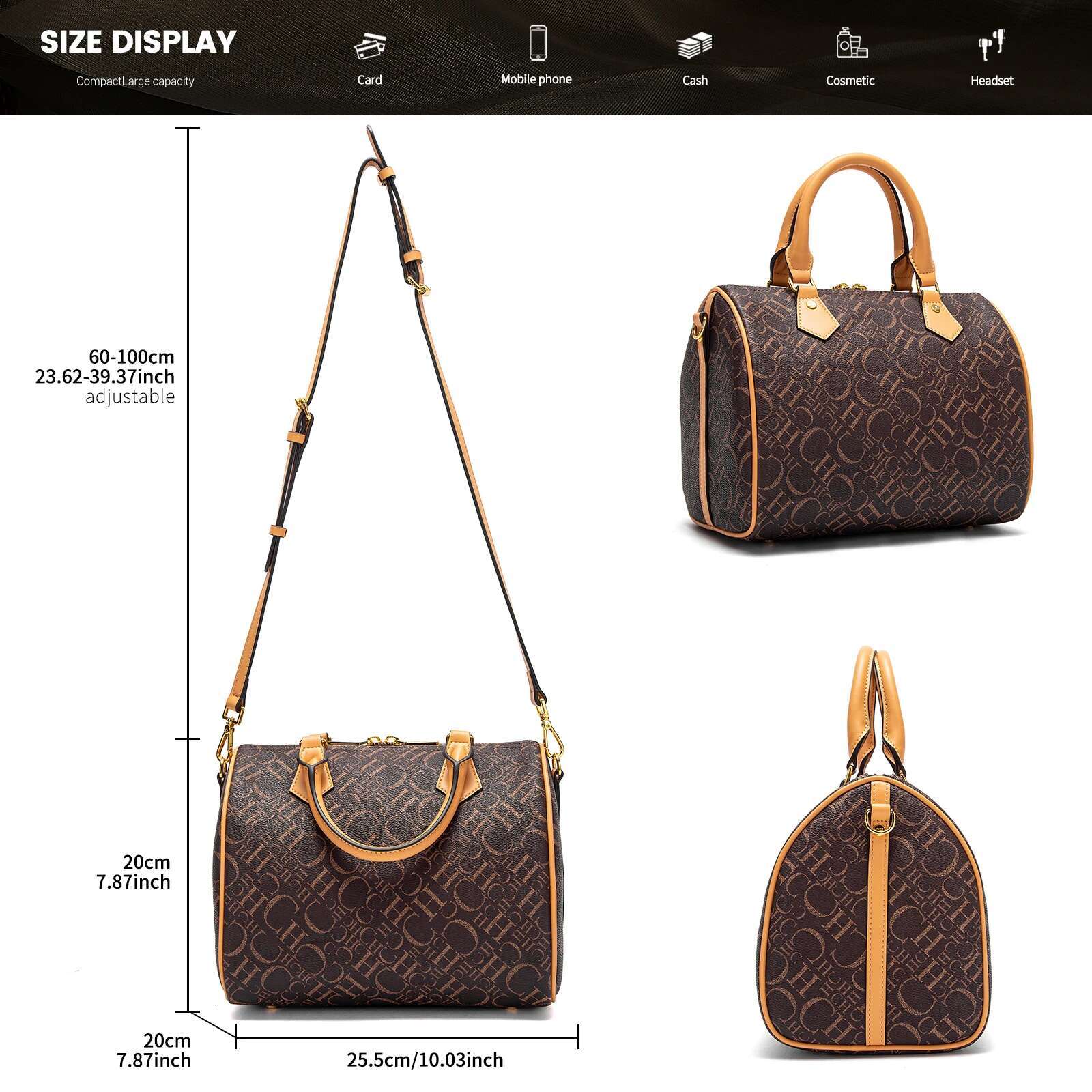 CHCH Women's Tote Autumn New Large Capacity Travel With Long Shoulder Strap Crossbody Bag