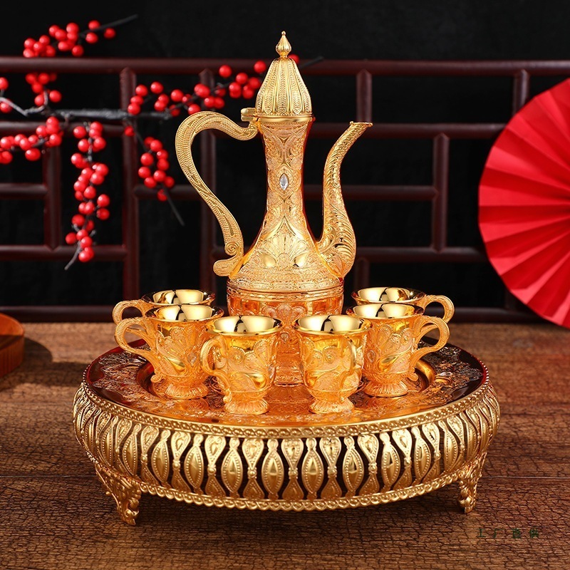 Peacock Silver-Plated Wine Pot Wine Set Grand Bazaar Film and Television Stage Shooting Props Dubai Same Style 251125