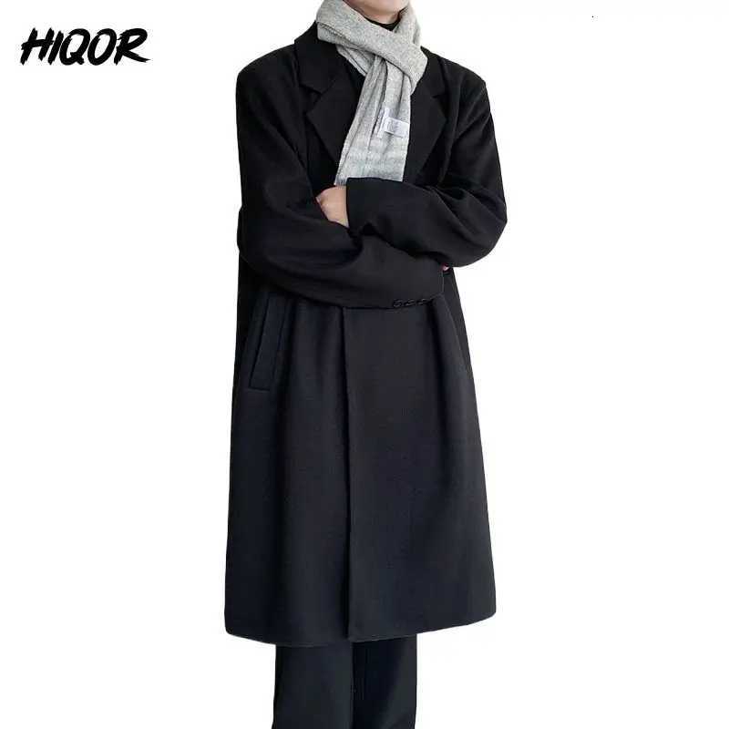 Autumn Winter Loose Fit Casual Jacket for Men Stand Collar Korean Style Mens Long Overcoat Knee-Length Fashionable Woolen CoatsT251125