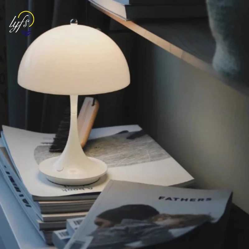 LED Mushroom Table Lamp Portable USB Charging Touch Dimmable Flower Indoor Light Study Bedroom Bedside Decation LED Desk LampsM251125