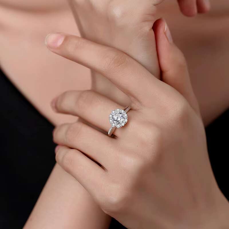 Waterproof Jewelry 1Carat Vvs D Color Moissanite Wedding Ring 925 Sterling Silver Moissanite Engagement Rings For Women