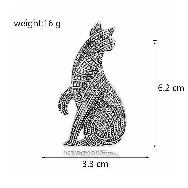 Cute Cat Brooch With Ancient Animals J251125