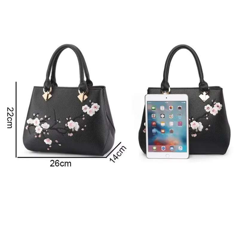 TIZZYDE Flowers Embroidery Women Messenger Bag Cherry Blossoms Fashion Simple Popular Handbags Lady Female Brand Designer Zhp26