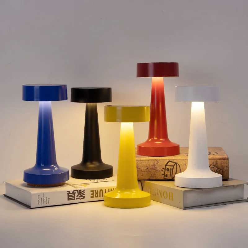 Light Retro Table Lamp 3-Color Touch Decor for Bar Coffee Table Restaurant Decor Light Desk LED Rechargeable Night LightsM251125