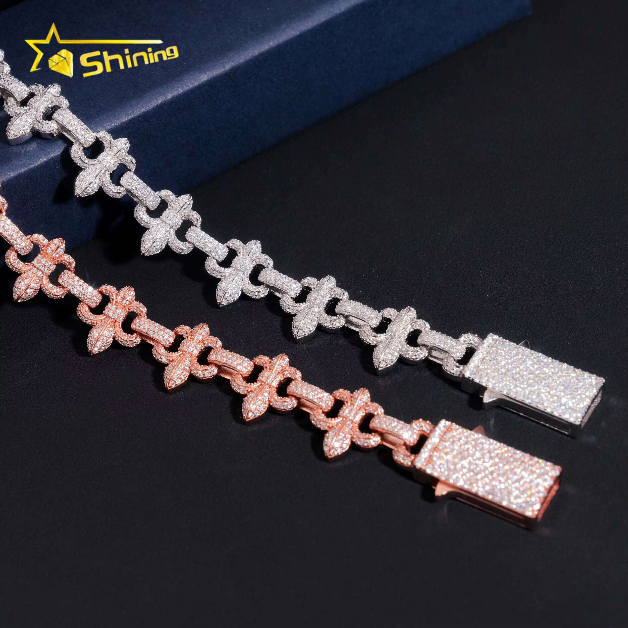 New Arrivals Fashion Infinity Hip Hop Top Quality VVS Moissanite 925 Silver Iced Out Bracelets