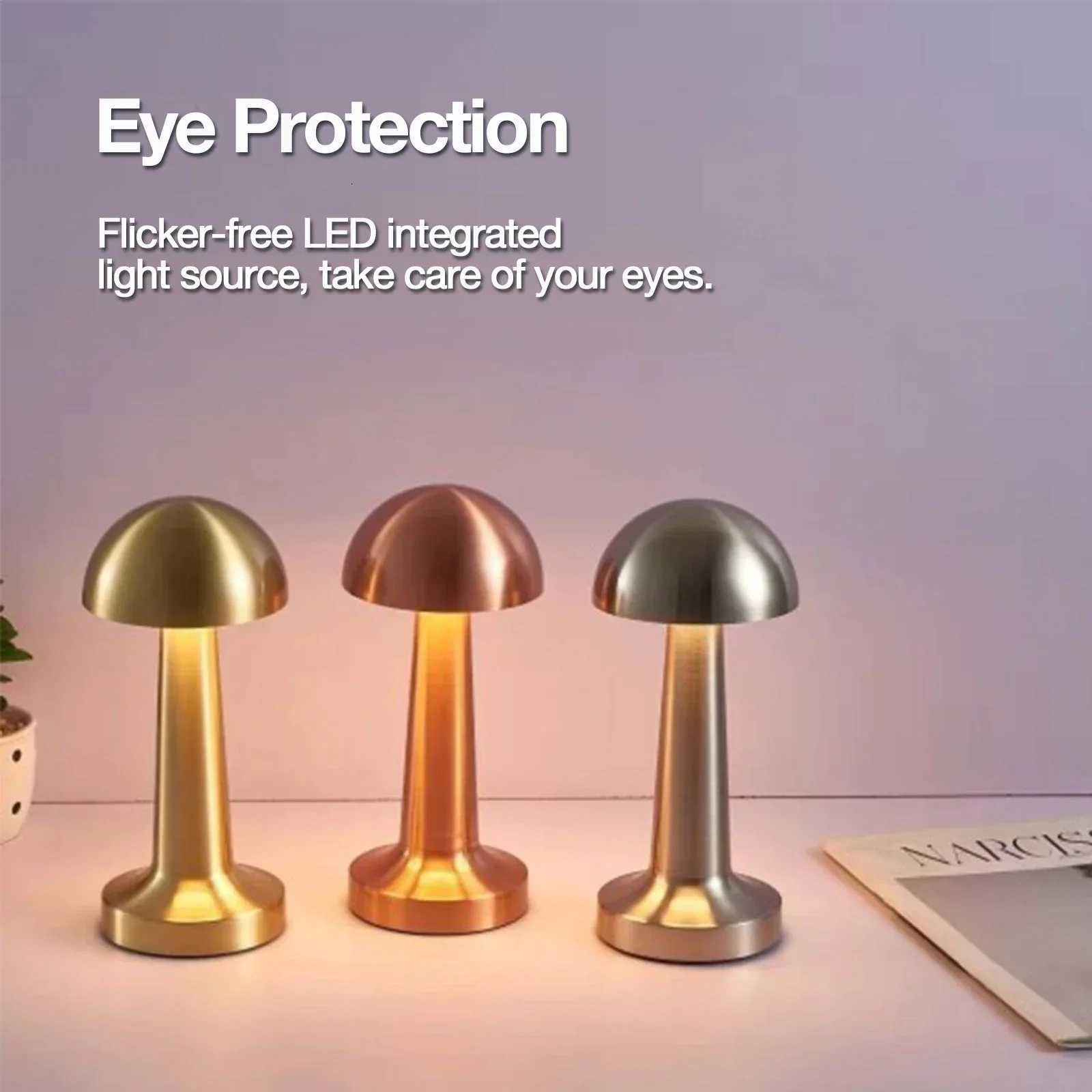 1200mAh 3 Colors LED Table Lamp Modernist Art Deco Lamp Touch Control Cordless Chargeable LED Desk Lamp Suitable for Home DecorM251125