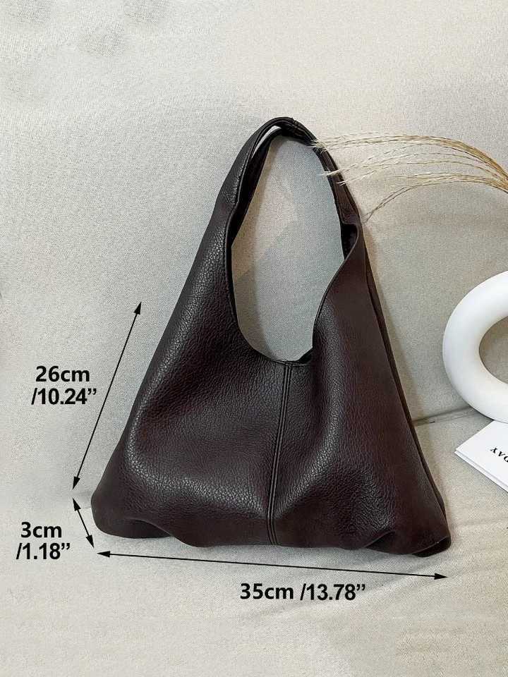Womens handbag 2024 fashionable casual womens PU leather handbag retro large capacity shoulder bag simple underwear bag W250425