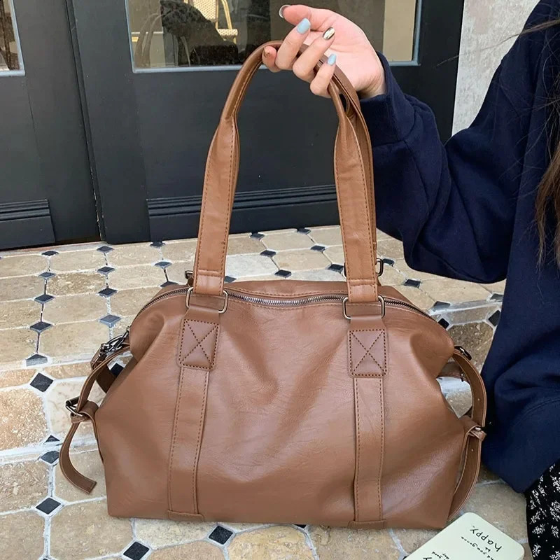 Fashion Tote Bag Leather Women Bag Simplicity Handbag Solid Vintage Shoulder Messenger Bag for Ladies 250417
