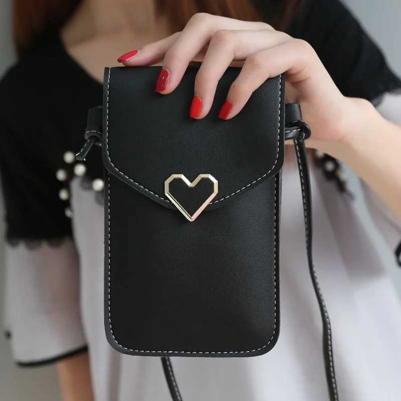 Womens small cross shoulder bag Pu leather womens phone pocket Ard clutch wallet messenger bag 2024 new model W250421