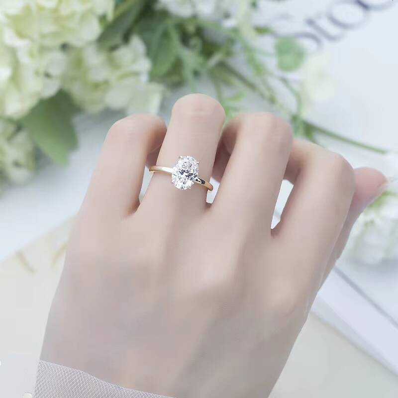 Custom Jewelry for Gift Engagement Ring Wedding Ring Lab Grown Solitaire Diamond Ring