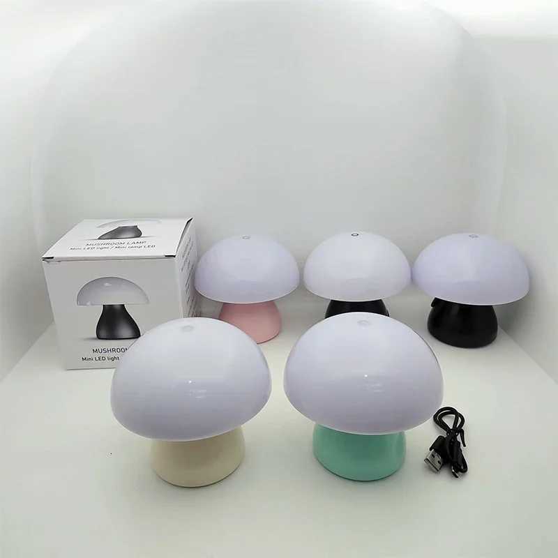 Mushroom Led Table Lamp Charging Touch Desk Coffee Bar Hotel Bedroom Decoration Nordic Creative Atmosphere Small Table LightM251125