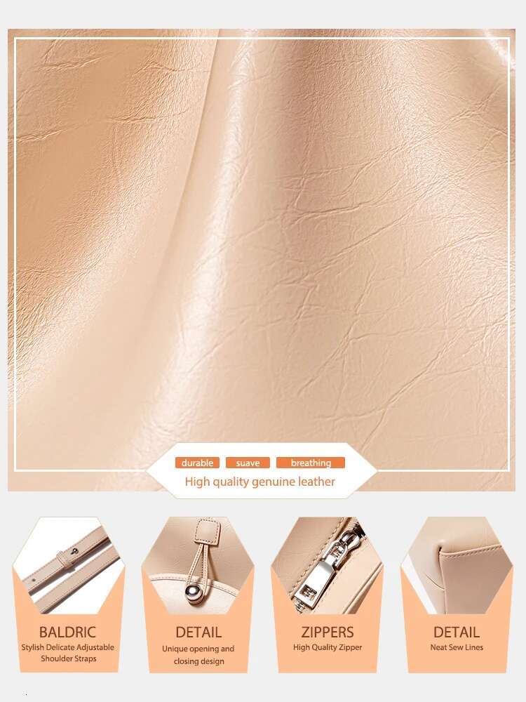 Zency 2024 Women's Soft Leather Handbag Large Pocket Tote Shoulder Crossbody Gift Lady Underarm Bag Adjustable