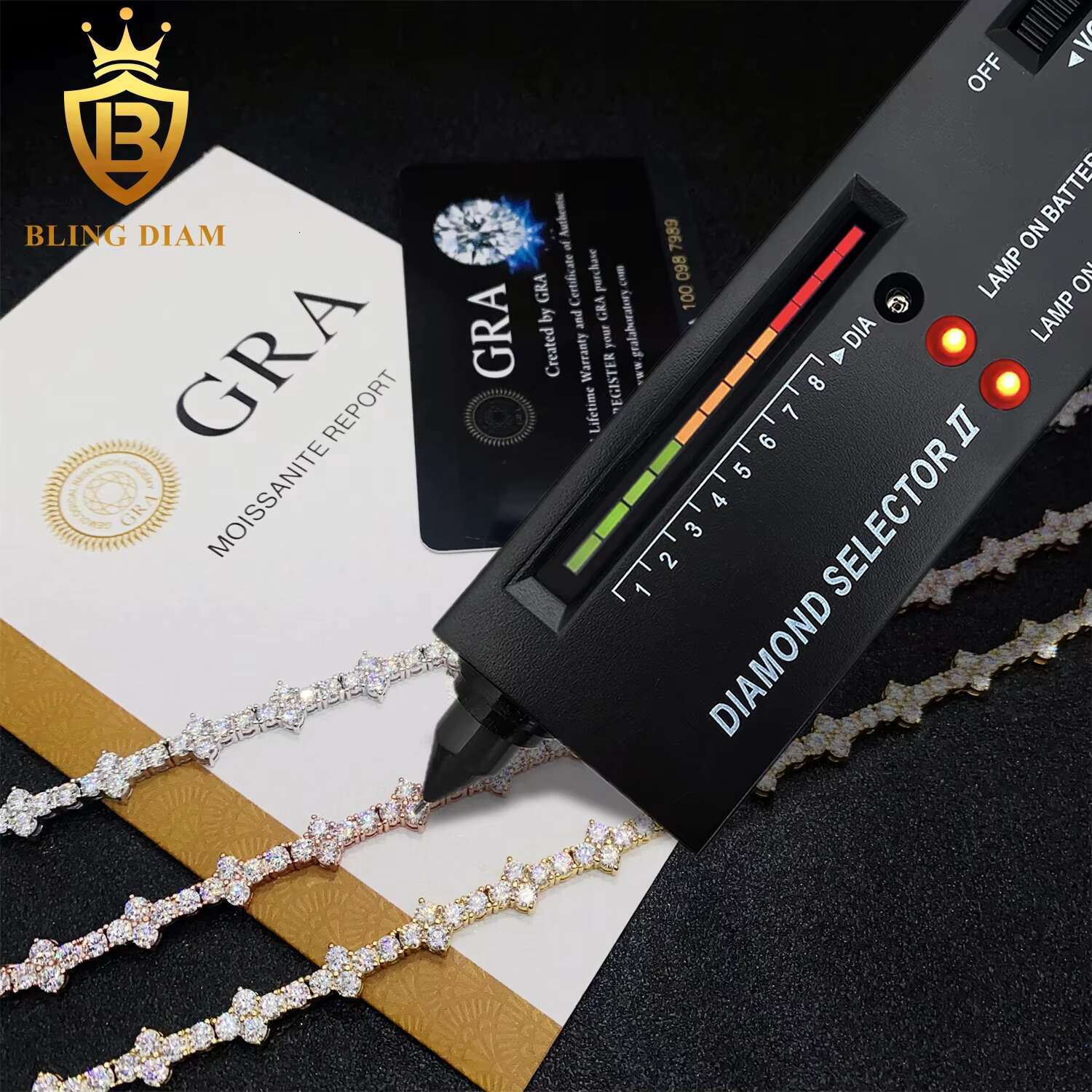 Factory Wholesale Gold Plated 3mm 925 Silver Vvs Moissanite Fine Jewelry Tennis Chain High Quality Necklace