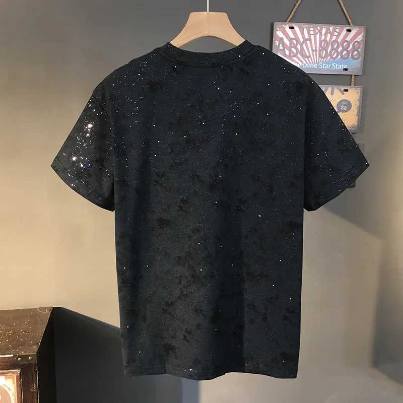 Retro luxury short sleeved T-shirt mens fashion brand personalized design 2025 new round neck half sleeved trendy clothing W250425
