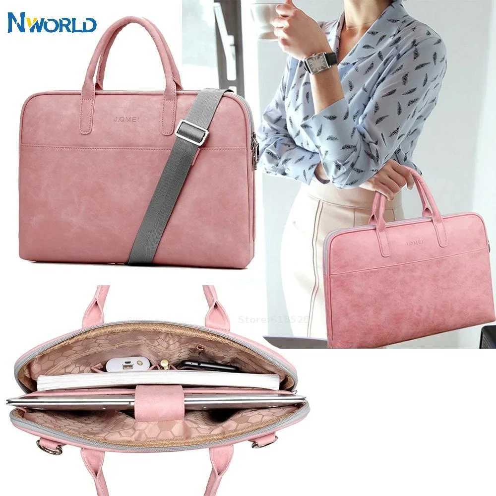 PU Portable Case Pouch Laptop Bag 13 14 15 inch Shoulder Bag Woman Laptop Briefcase Portable Case For hp xiaomi For TeenagersT251125