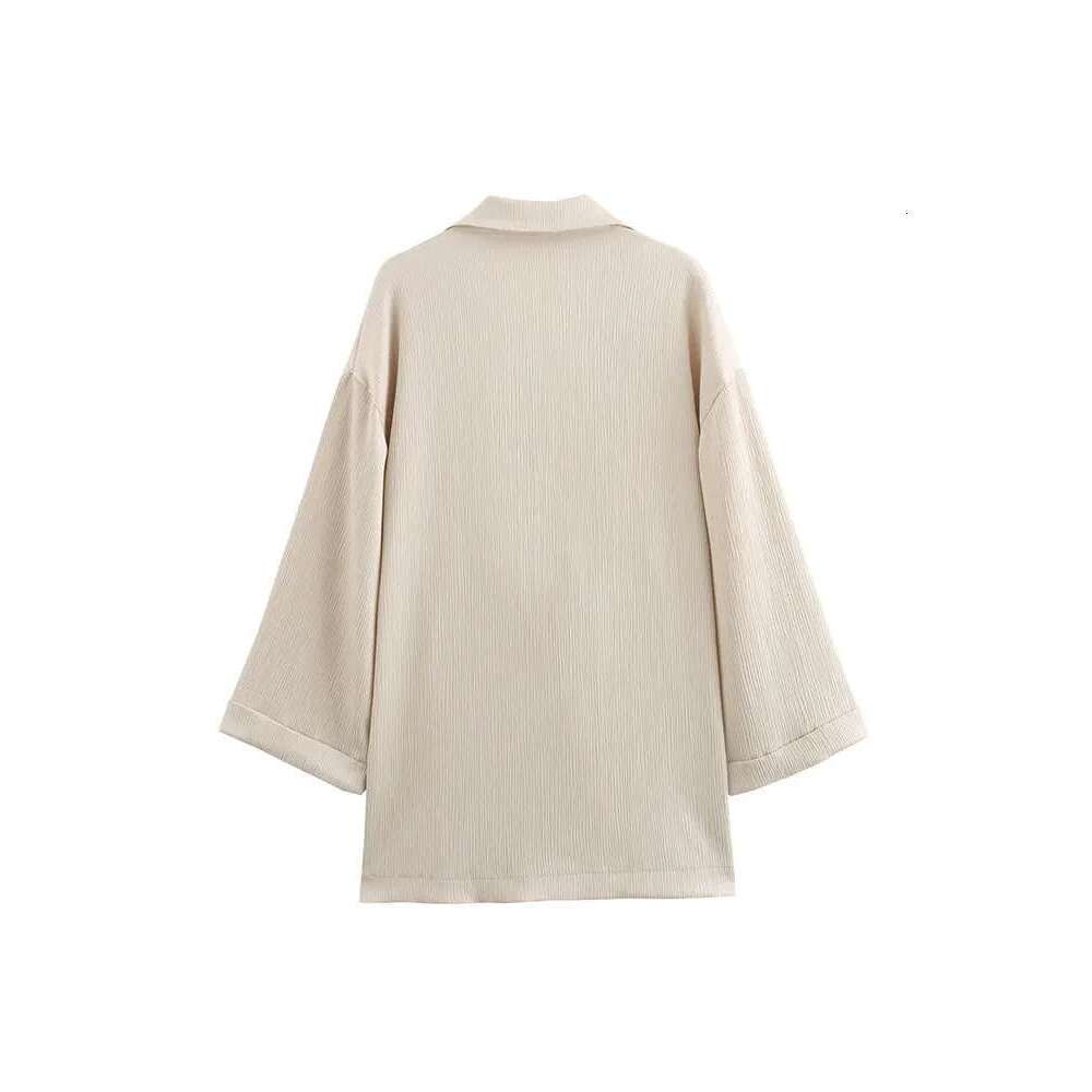 2024 Autumn Women Casual Coat Pants Set Long Sleeve Double Breasted Blazer + Wide Leg Trousers Lady Office Outfit