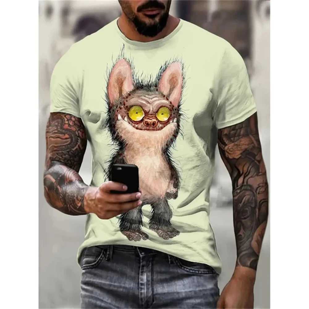 New summer mens retro T-shirt 3D printed funny graphic top mens casual short sleeved clothing fashionable street clothing W250425
