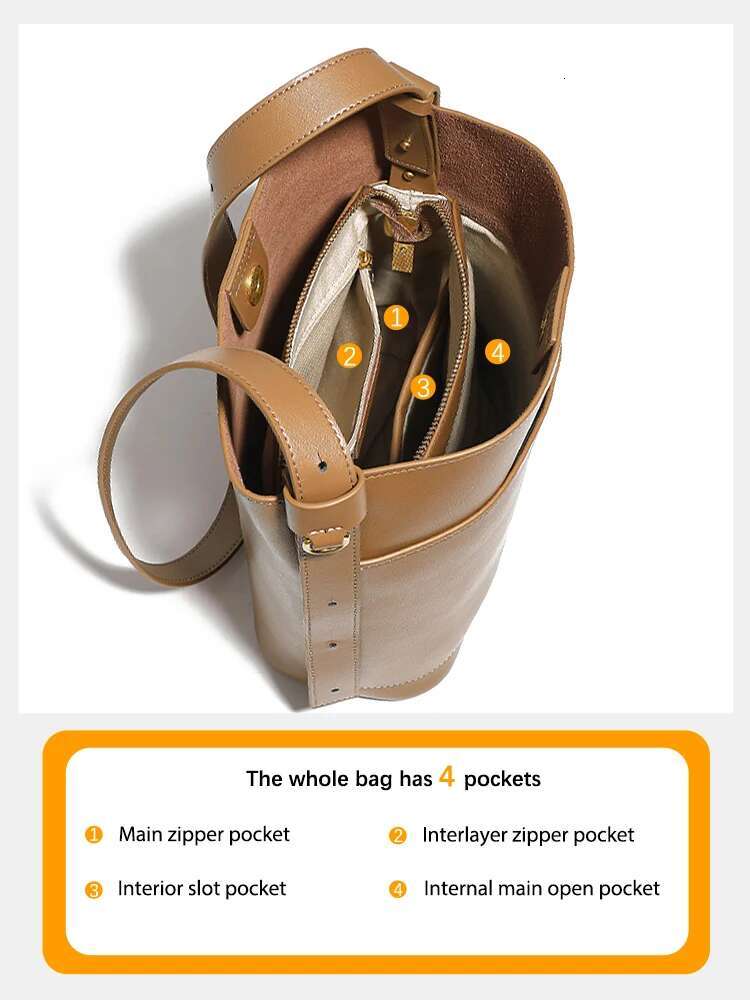 Zency 2024 Trendy Solid Color Medium Tote Women Split Leather Shoulder Handbag Shopping Bag For Commuters